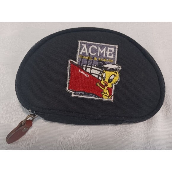 VINTAGE WARNER BROS STUDIO STORE ACME TRAVEL TWEETY BIRD JEWELRY CASE ZIPPERED - Picture 1 of 9